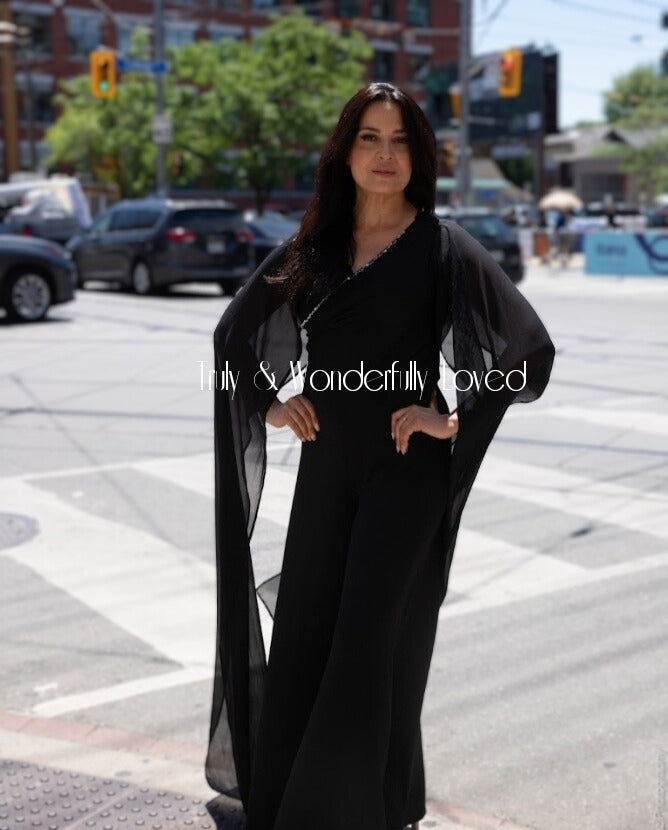 Graceful Elegance Cape sleeve Jumpsuit