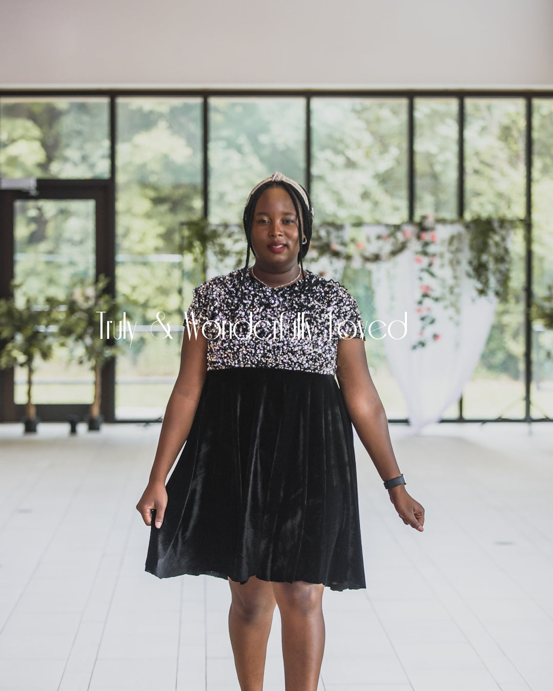Midnight Sparkle Velvet Dress