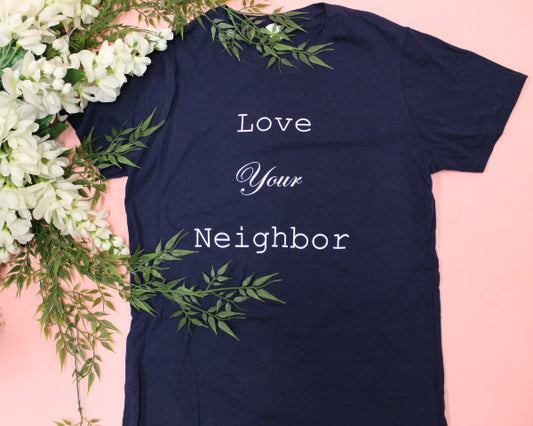 Love Your Neighbor Navy Blue Tee